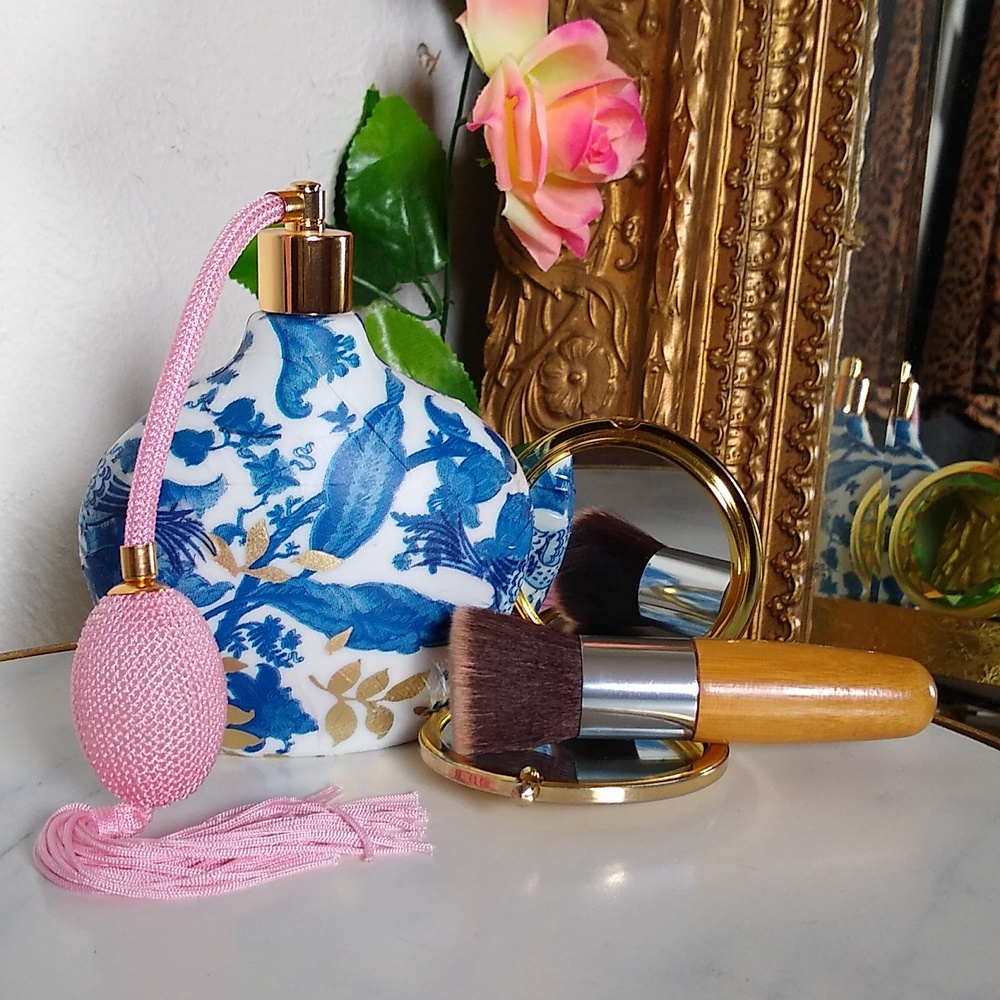 Perfume bottle, vintage porcelain atomizer spray